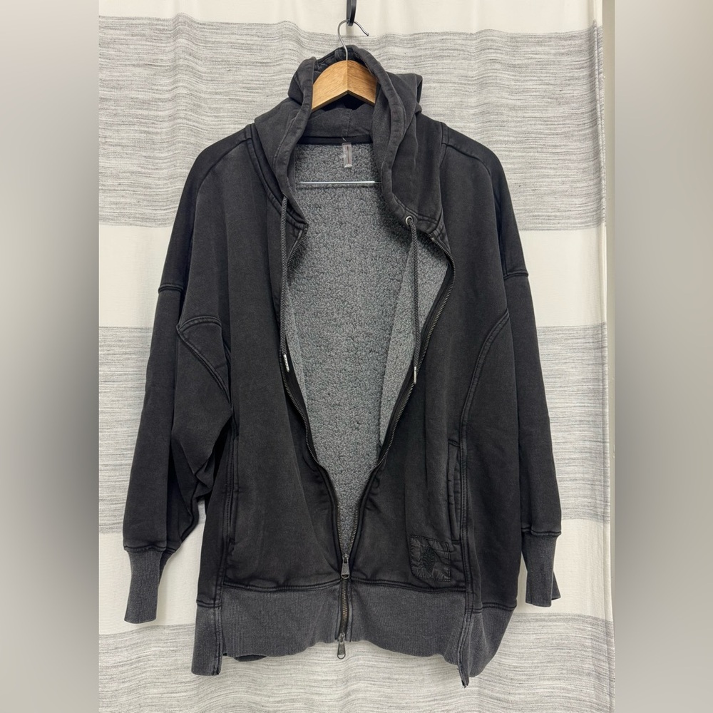 FP Movement by Free People Oversized Black Washed Zip Hoodie - Picture 5 of 8